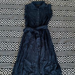 BANANA REPUBLIC navy button-down dress